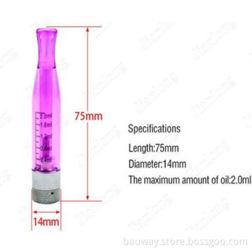 2014 Fashionable Cigarette with Cheap Price and Good Quality Bauway H2 Bottom Coil Clear Atomizer